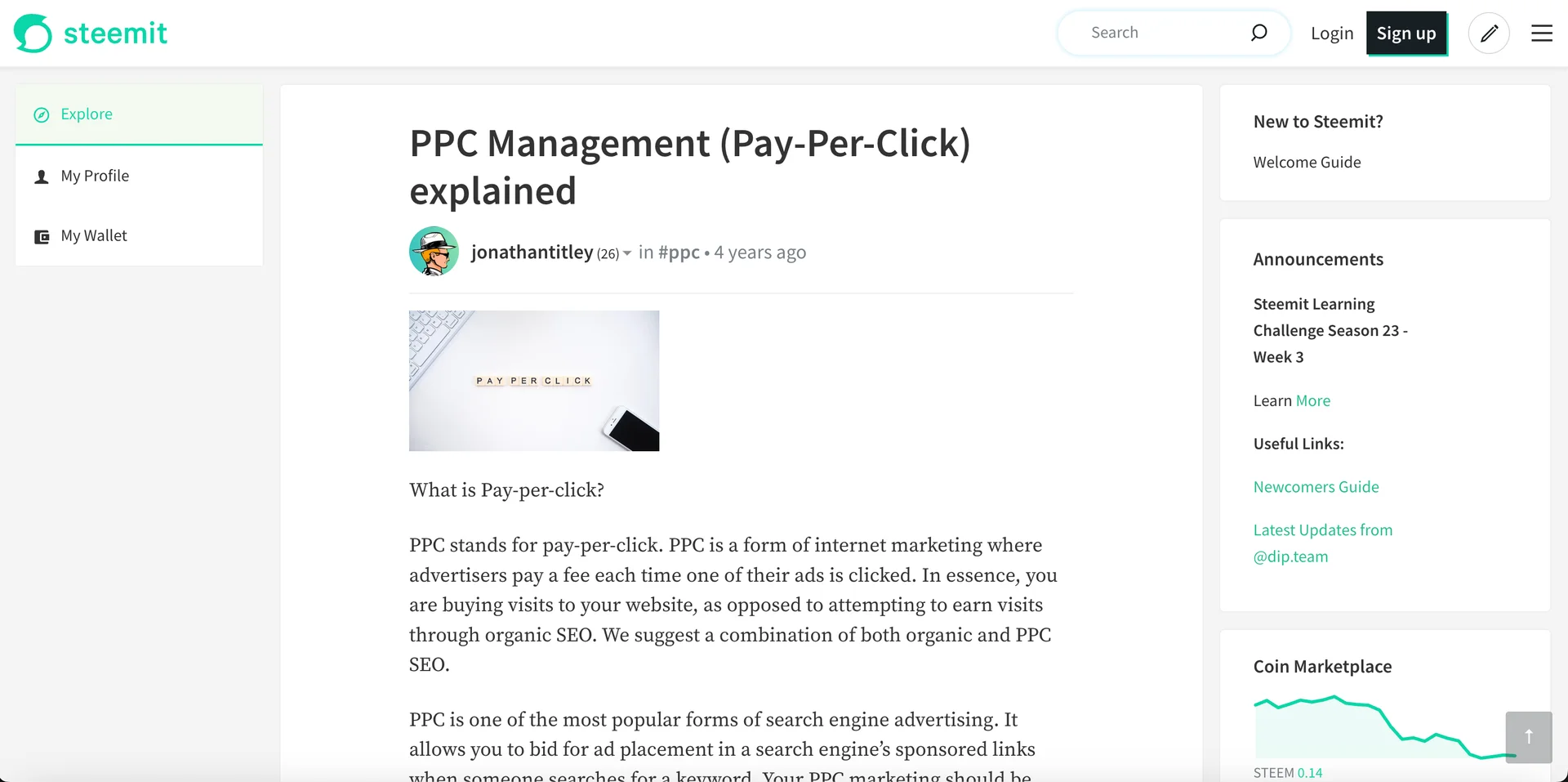 Screenshot of content created on Steemit 