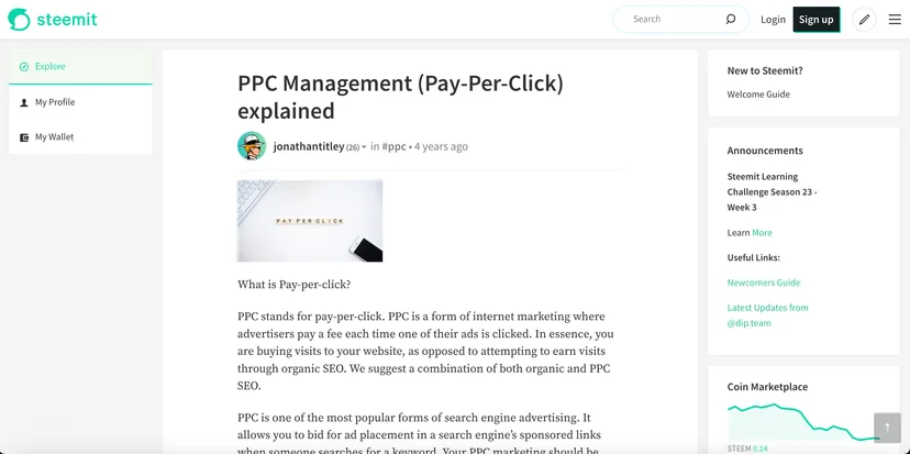 Screenshot of content created on Steemit 