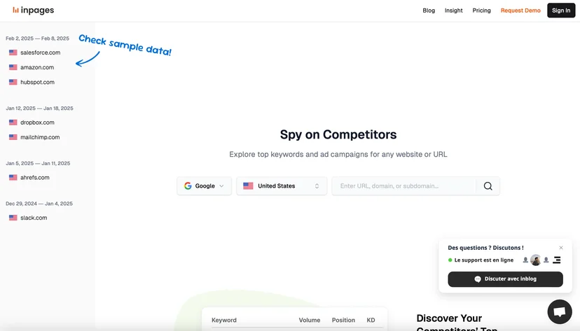 Screenshot of Inpages Homepage