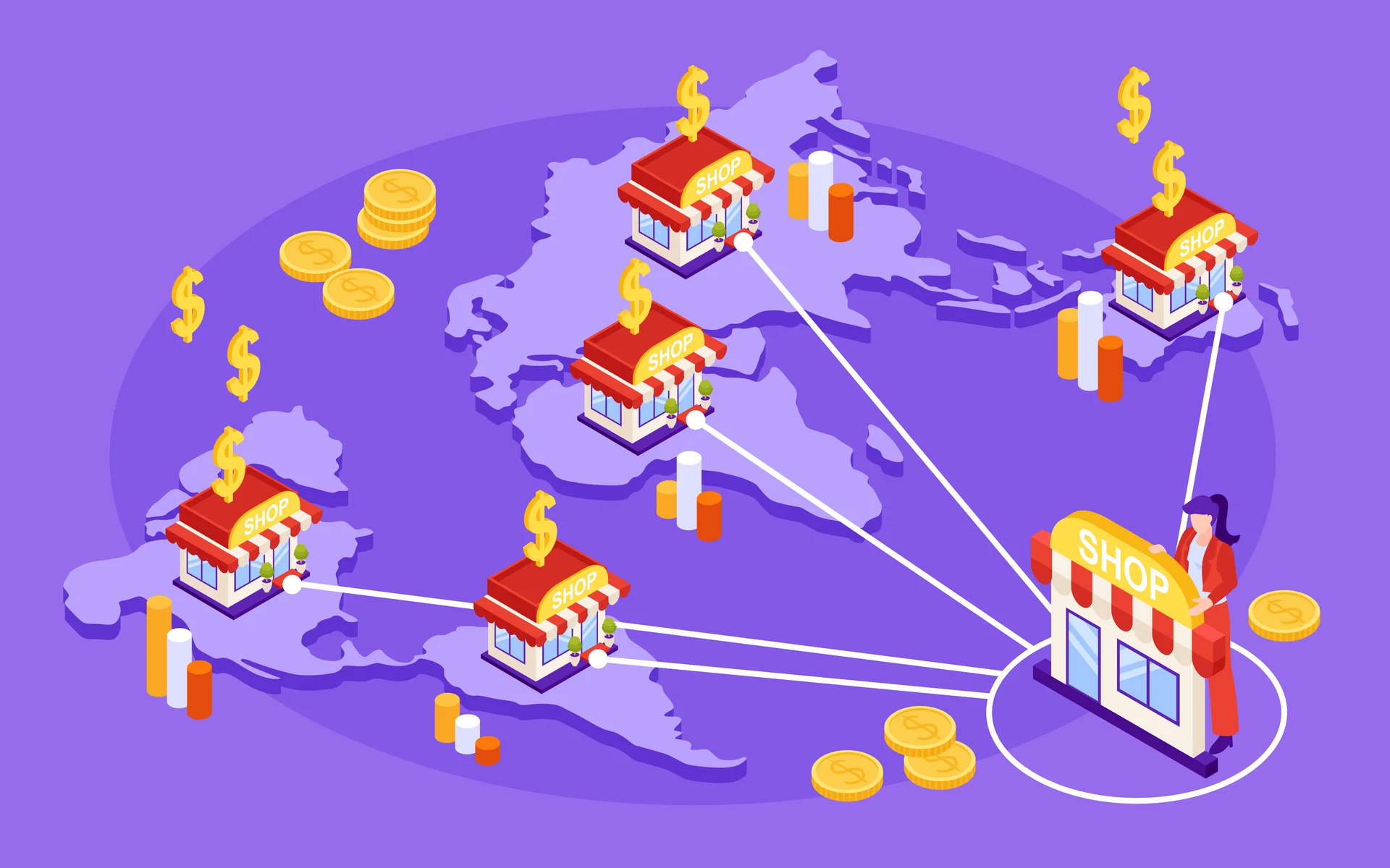 국내 브랜드가 다양한 나라로 진출하고 있는 사진입니다. 