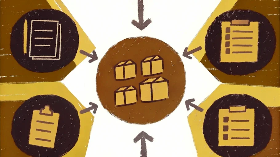 분산된 문서와 요청을 중앙으로 통합해 공급 프로세스를 효율화하고 비용절감 효과를 내는 구조