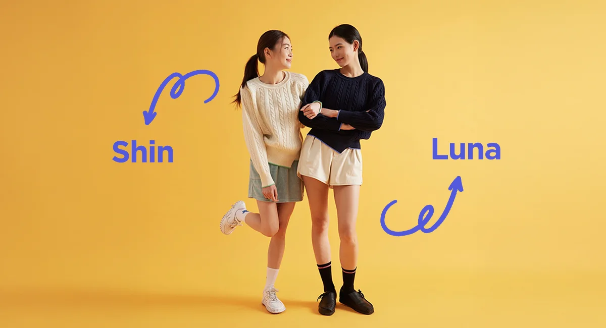 Models for the fashion brand OWURA, cast through the model casting platform Spotlite: Model Luna & Model Shin