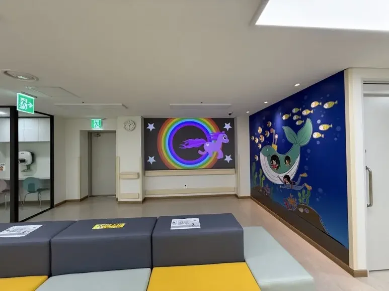 An immersive wall displaying video