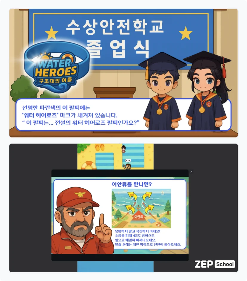 젭스쿨 수업 자료 꾸러미 수상 안전 롤플레잉 체험: 워터 히어로즈