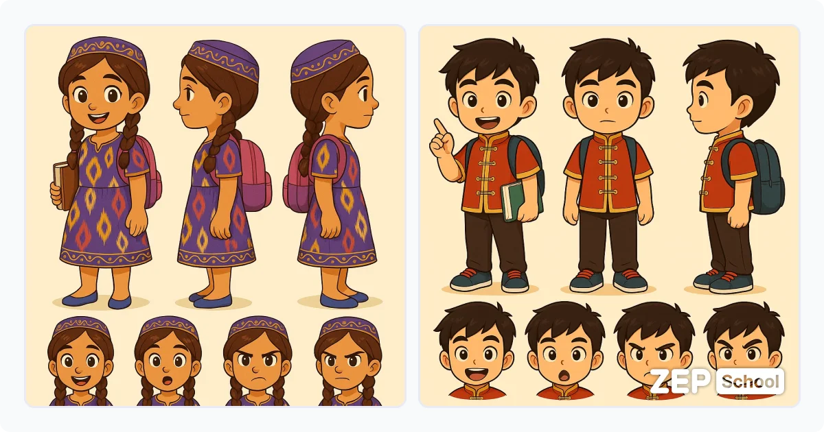 ZEP School 다문화 체험 맵 내 캐릭터 이미지