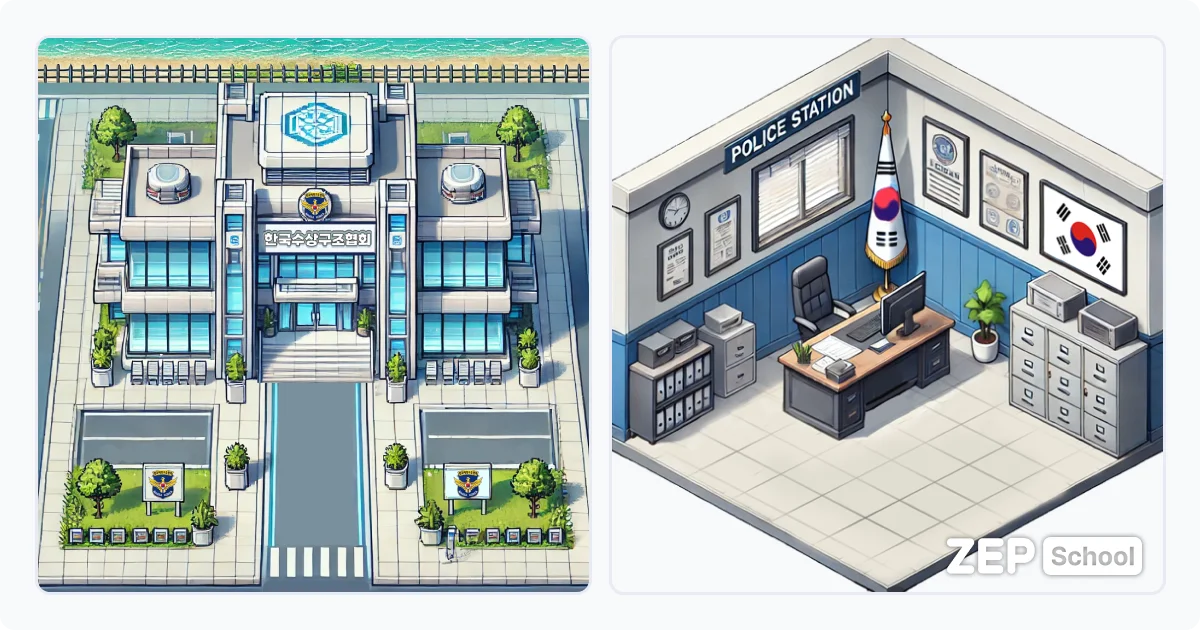 ZEP School 초기 인공적이고 차가운 느낌의 리소스