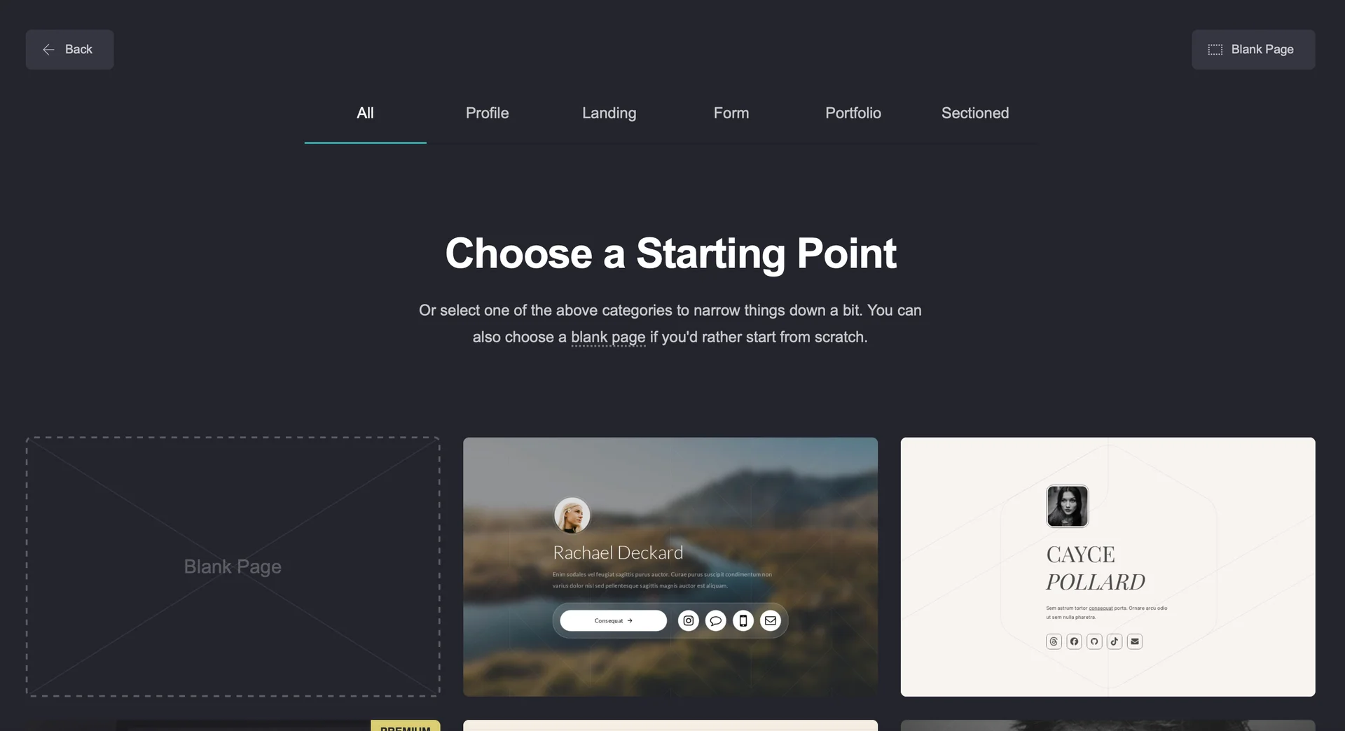 Screenshot of Carrd Homepage
