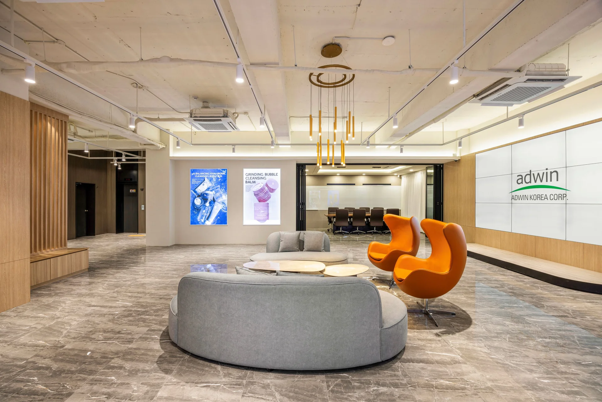 애드윈코리아 사무실 인테리어 라운지 전경