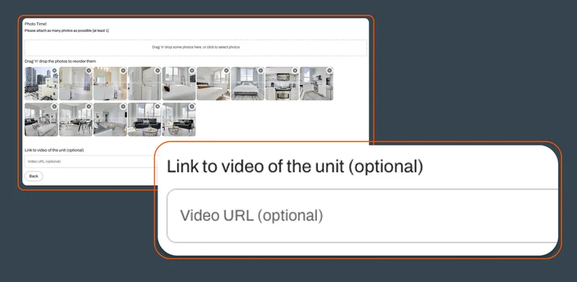 Add video links when editing a property's images. 