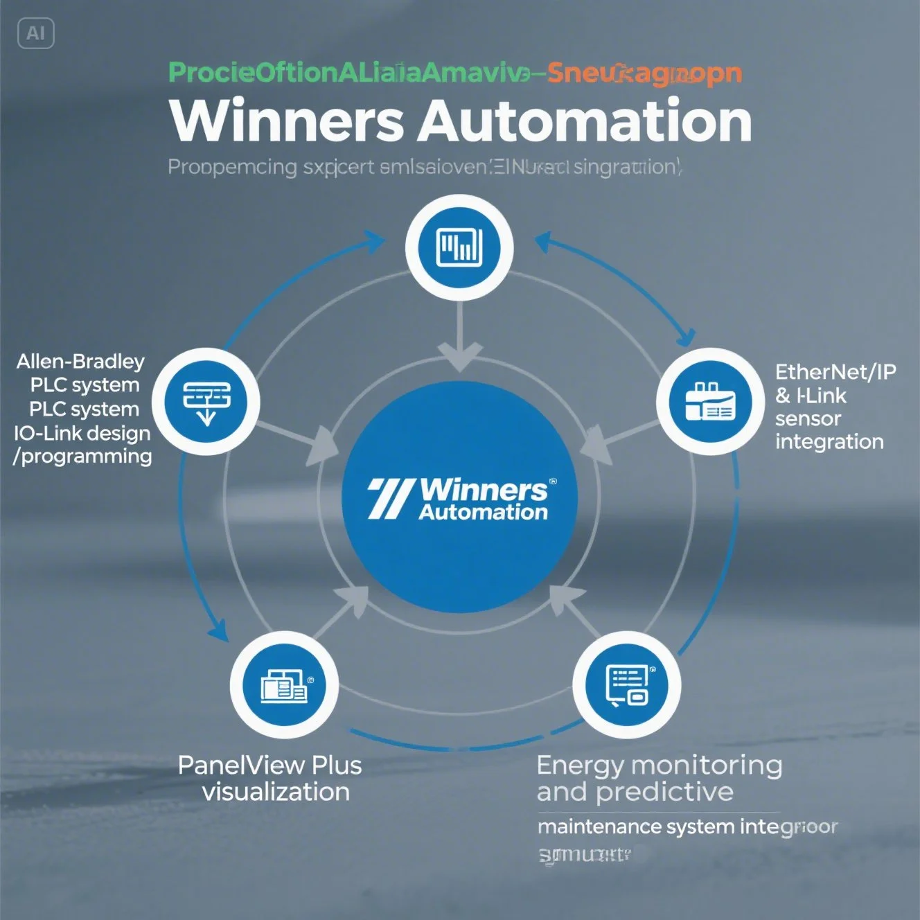 PLC와 AI 분석의 관계를 시각화한 그림. 왼쪽에는 의문 부호가 있는 산업용 제어 장치(PLC)와 사람의 옆모습 실루엣이 있고, 오른쪽에는 뇌가 강조된 사람의 옆모습 실루엣에서 데이터 선이 뻗어 나오는 모습이 대비되어 PLC 데이터의 분석 및 해석을 상징합니다