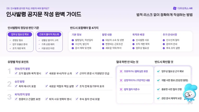 인사발령 공지문 작성 완벽 가이드