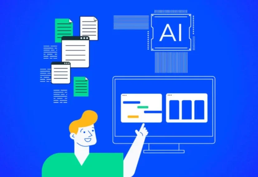 Person using AI software to create