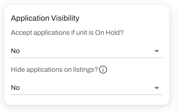 Manage the application visibility per property. 