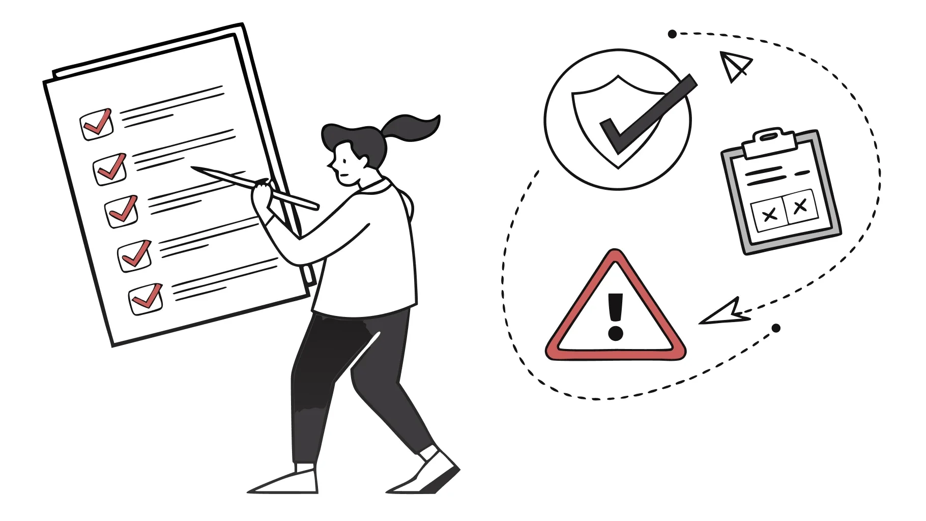 지출결의서 관련 주요 체크리스트를 확인하는 직원의 모습