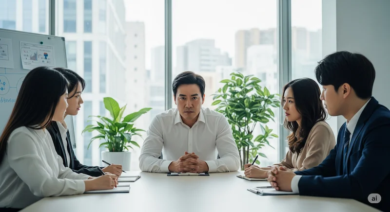  예민하거나 초조한 상태의 리더와 팀원들