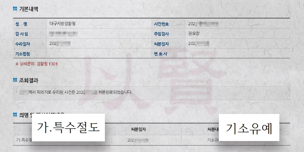 특수절도죄 기소유예 처분 받은 실제 사례