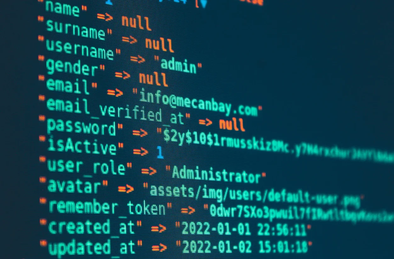 Close-up of computer code