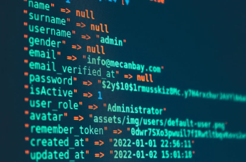 Close-up of computer code