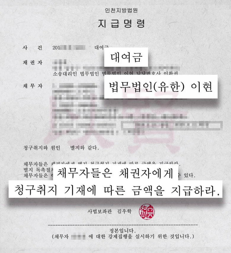 대여금의 전액과 약정이자, 지연손해금까지 모두 받은 실제 사례