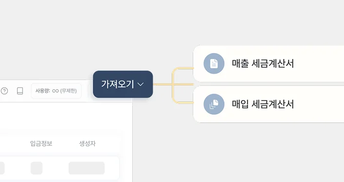 매출·매입 전자세금계산서 한 번에 불러오기