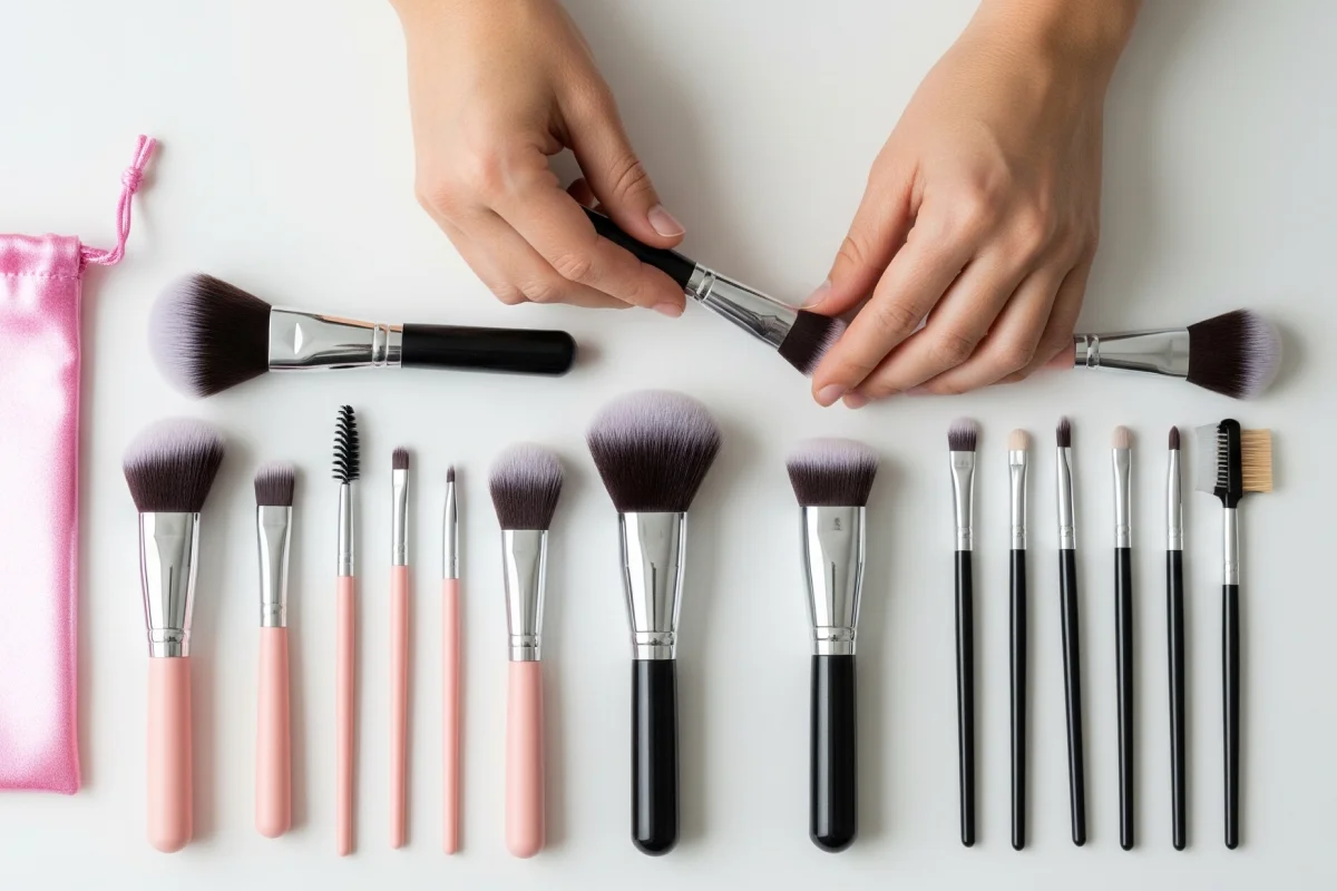 Final production for makeup brushes