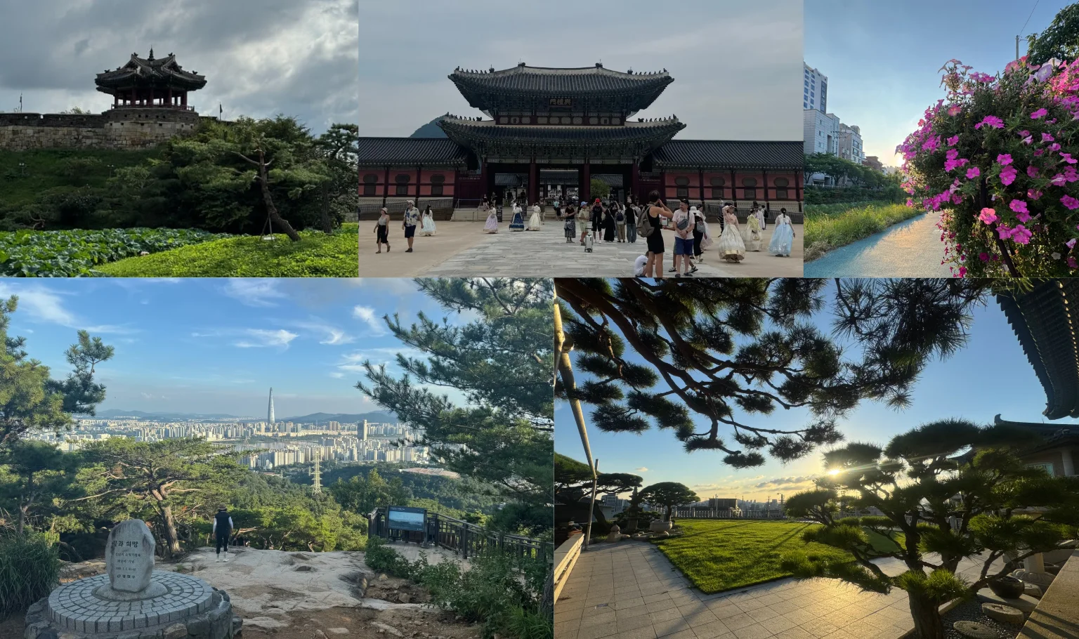 Sight seeing in and around Seoul, Gyeongbokgung Palace, Suwon, and Achasan Mountain Trail