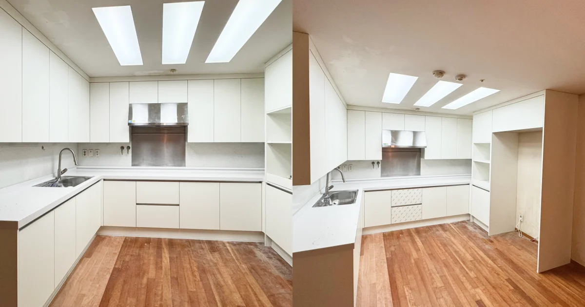 교체 완료된 싱크대