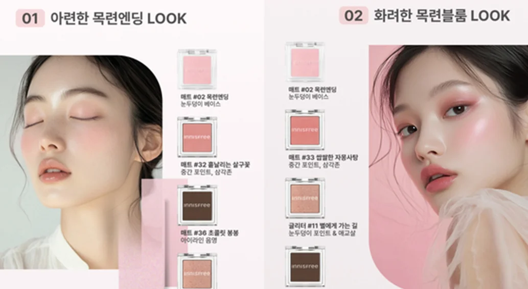 이니스프리 AI 뷰티 모델 - 목련엔딩과 목련블룸