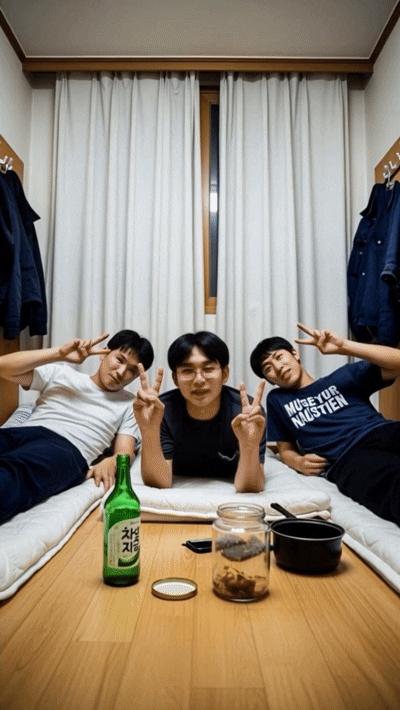 캐럿 AI의 경찰 필터로 생성된 영상으로, AI 경찰이 친구 중 한 명을 랜덤으로 체포해가는 AI 영상