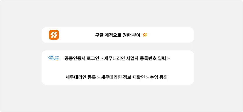 홈택스와 볼타 세무대리인 등록 방식
