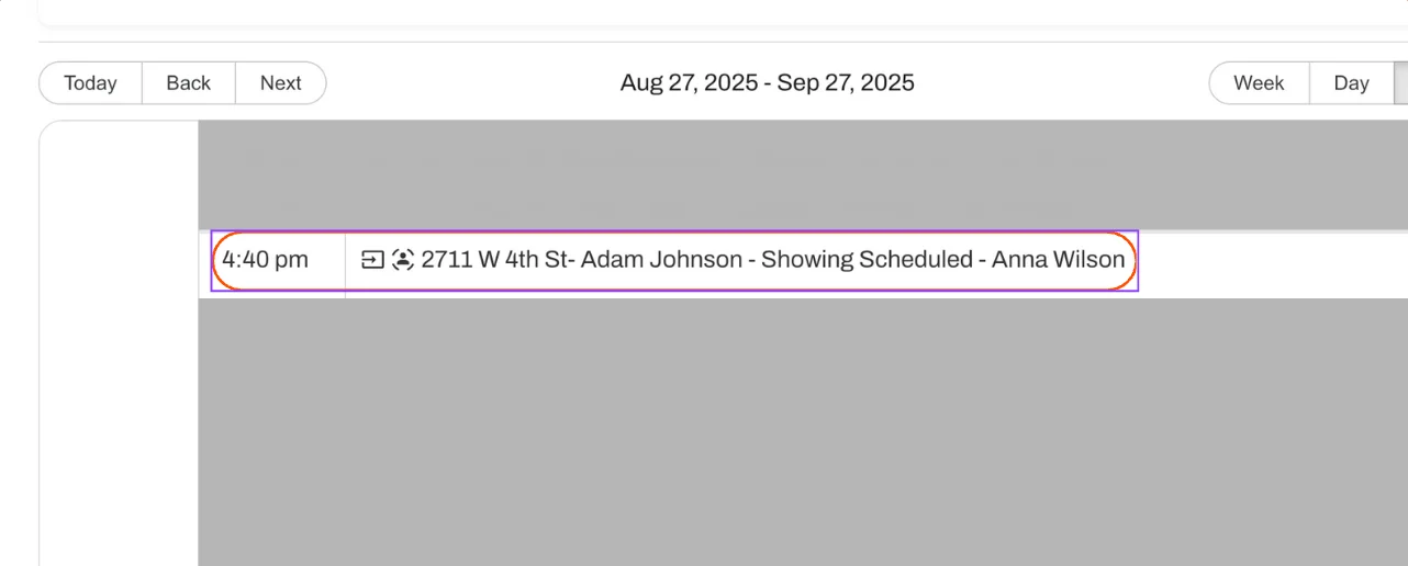 Units that are occupied are now flagged in the Showings Calendar. 