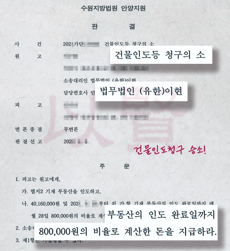 부동산 인도와 월세 미납금, 지연손해금까지 받은 실제 사례