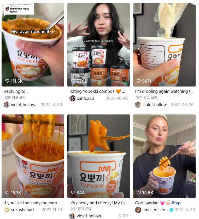 틱톡 요뽀끼 시딩 콘텐츠