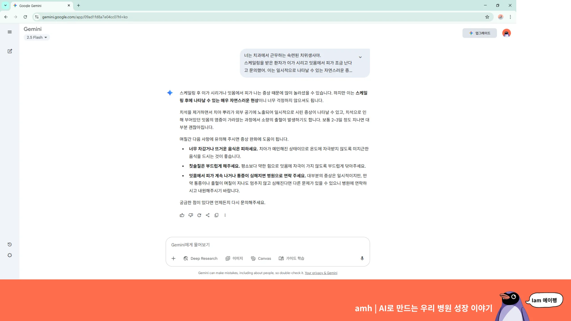 개원 병원 AI 교육 : 구글 gemini