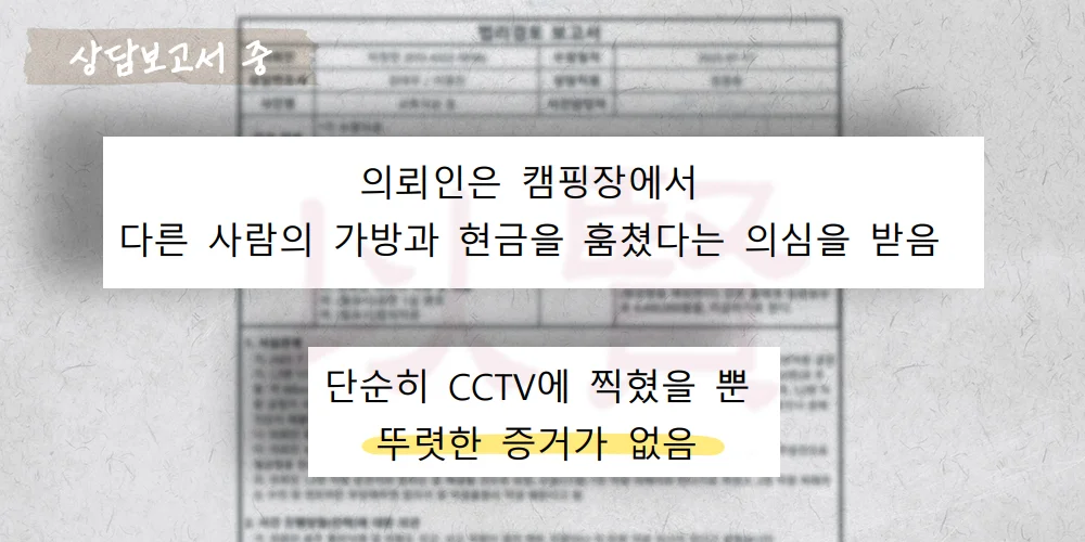 절도죄 혐의 상담보고서 중