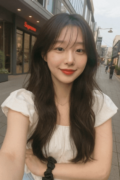 캐럿 AI의 '비교 영상 만들기' 기능으로, 현재 얼굴에서 40년 뒤 미래 얼굴로 자연스럽게 변화하는 과정을 보여주는 영상