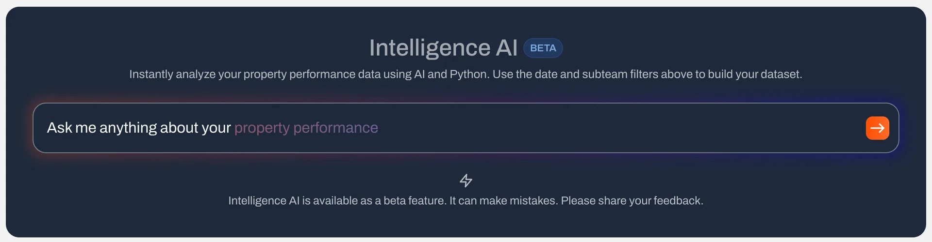Ask your personal Intelligence AI to analyze your data. 