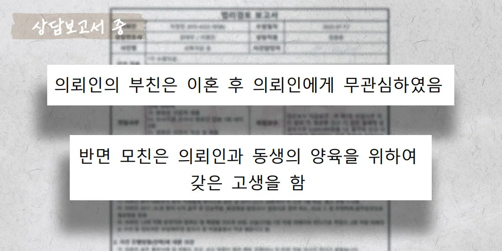 성본변경 상담보고서 중