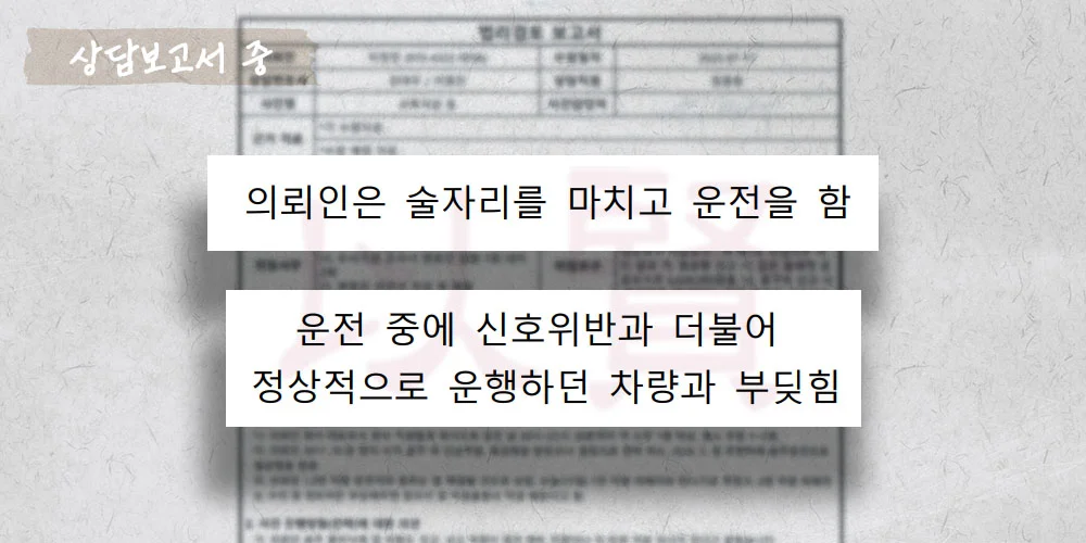 위험운전치상 상담보고서 중