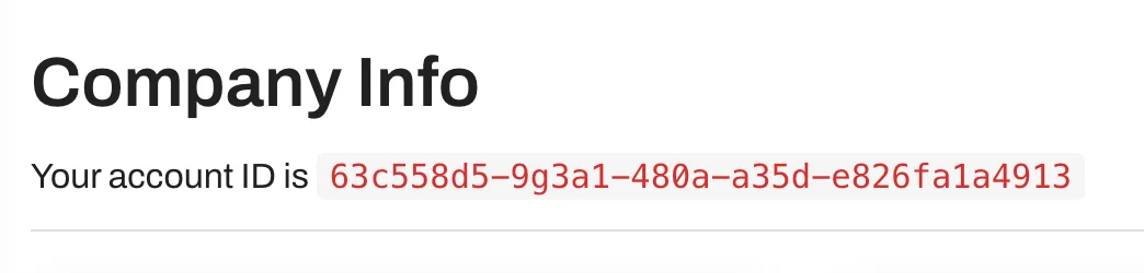 Find your RentEngine account number in Company Settings and share it with your PMW rep. 