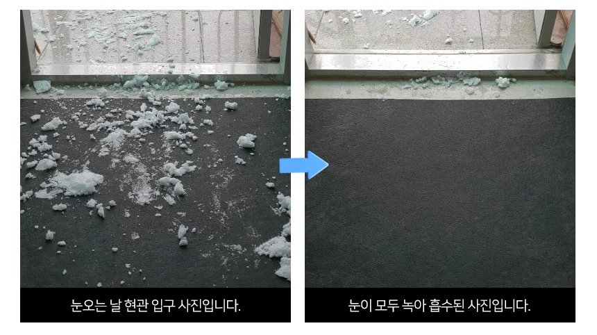 저프로파일 접착식 플로어 매트 위로 보행자와 카트가 끊김 없이 통과