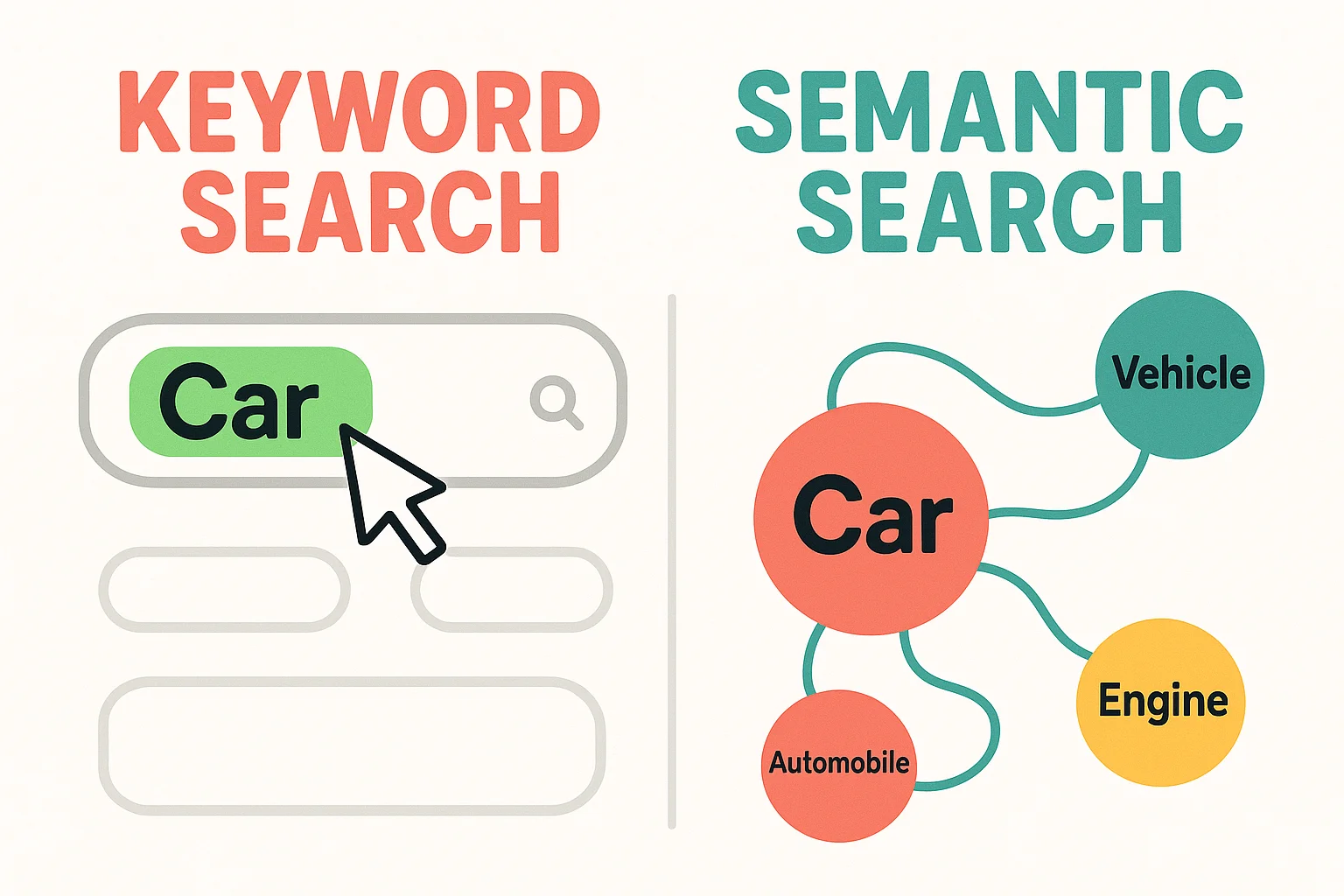 Keyword search vs Semantic search