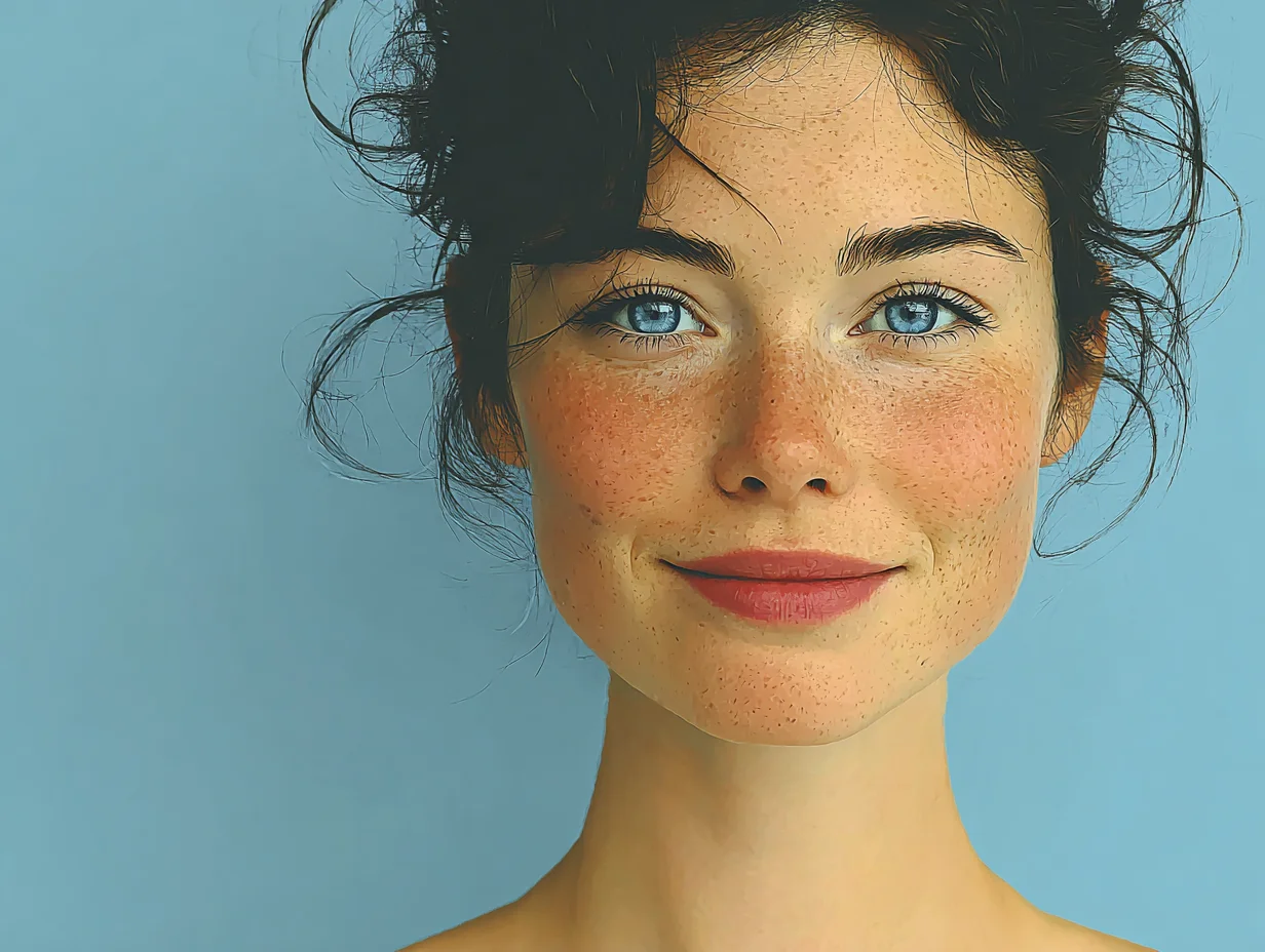 햇살 아래 피부가 환하게 빛나는 여성