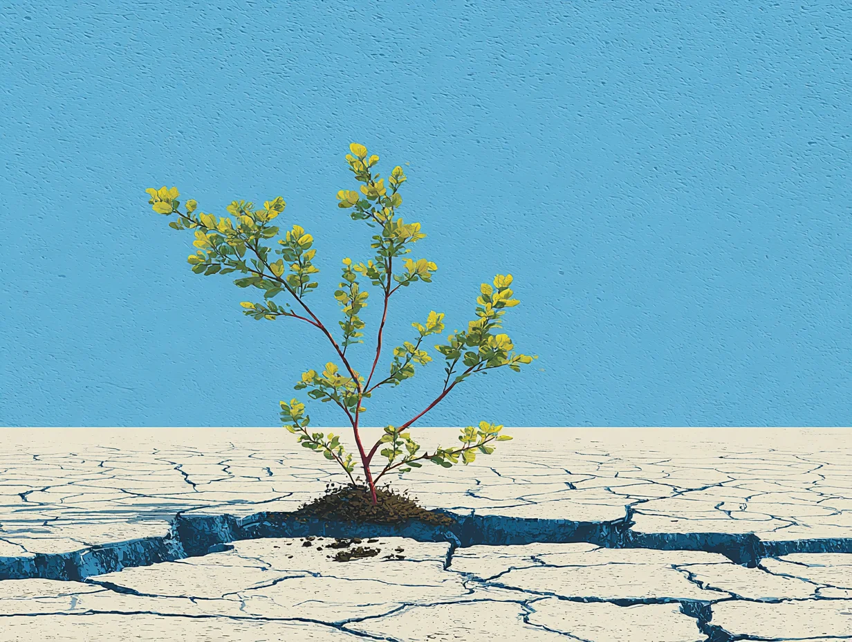 마른 흙을 뚫고 솟아나는 새싹