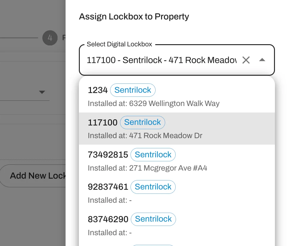 Lockboxes now show which property it was previously assigned to. 