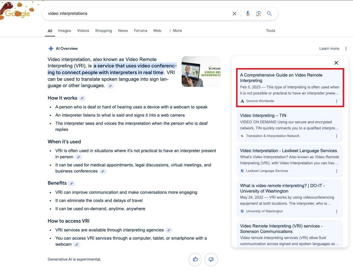 Geneva Worldwide GEO 결과