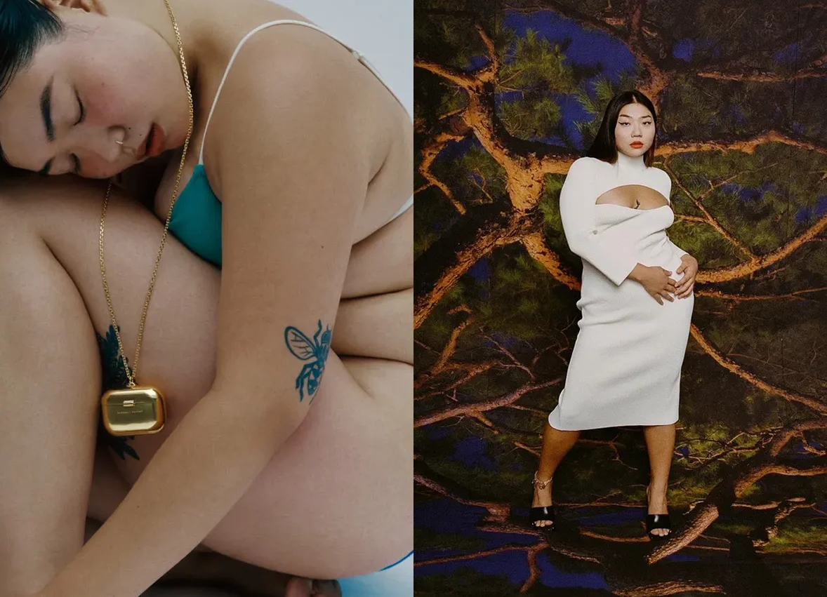 예술적인 콘셉트로 촬영된 스포트라이트 플러스 사이즈 모델 GEMMA의 감각적인 화보