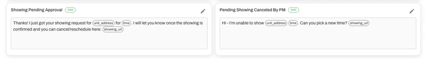Create custom "Showing Pending" messages.