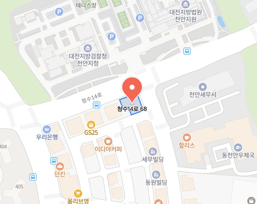 천안 분사무소 지도 이미지