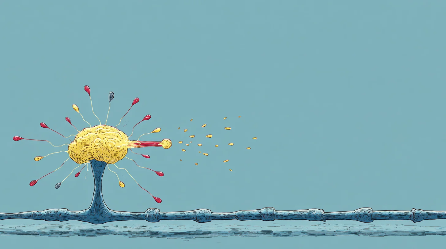 GABA 분자와 신경전달 억제 작용을 설명하는 과학적 시각화